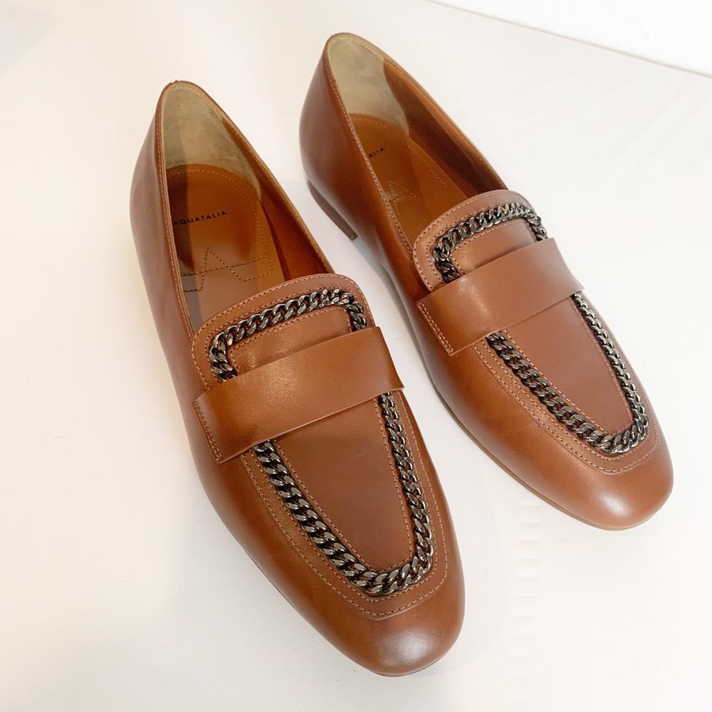 Aquatalia Ronda Chain leather Loafer Size 9 NWOB